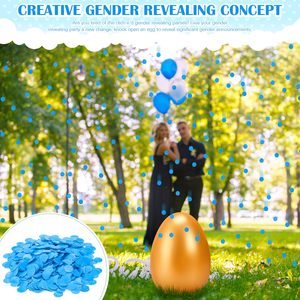 Nouveau design – Cadeau d'<span class=keywords><strong>annonce</strong></span> de <span class=keywords><strong>grossesse</strong></span> – Œuf de Pâques doré en plâtre avec confettis pour révélation du sexe – Surprise pour fête prénatale - Product Image 5