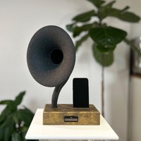 Gramophone multifonctionnel de luxe, haut-parleur passif, amplificateur acoustique, design rétro - Logo personnalisable, décoration intérieure unique, incroyable