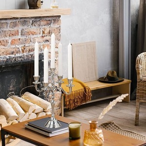 เชิงเทียน5แขนทำด้วยมือทำด้วยมือทำจากโลหะเงินใหม่สำหรับงานแต่งงานและงานคริสต์มาส - Product Image 5