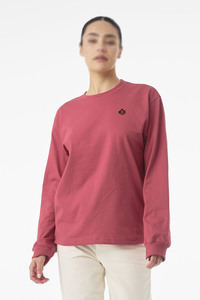T-shirt à manches longues en jersey simple de coton rose poussiéreux unisexe lavé à la machine, respirant, vêtement d'été, vente en gros - Product Image 3