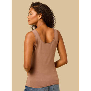 Débardeur court respirant à col rond pour femme – Gilet de sport basique sans manches - Product Image 4