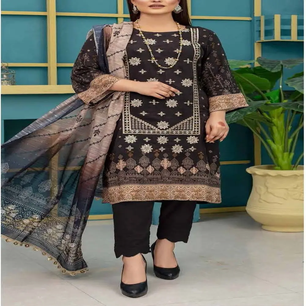 파키스탄 드레스 salwar kameez 리넨 숙녀 고품질 드레스 salwar kameez 여성