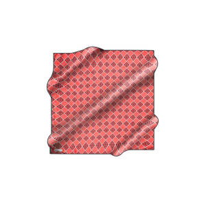 <b>Red</b> <b>Silk</b> Twill Square Geometric Pattern Scarf - Product Image 1