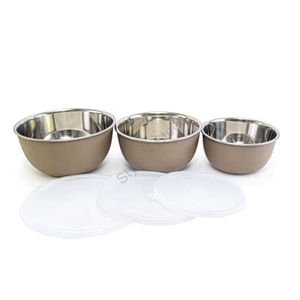 Precio al por mayor de acero inoxidable Premium Euro tazón conjunto con tapa, destacando su elegante diseño clásico - Product Image 1