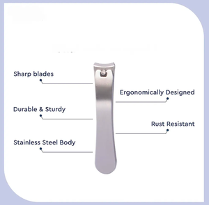 กรรไกรตัดเล็บโลหะตรงขนาดใหญ่สีเงินกรรไกรตัดเล็บล่าสุดสำหรับที่ตัดเล็บเท้าหนาโดย anaif - Product Image 2