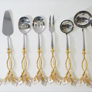 Ensemble de couverts en acier inoxydable de luxe avec poignée design, couverts durables, idéal pour les repas quotidiens, les dîners formels et les occasions spéciales - Product Image 1