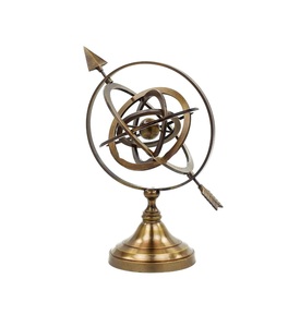 Globe sphérique authentique en laiton, objet nautique, avec flèche percée en laiton |   Figurines de collection pour la maison, table en laiton gravée de 10 pouces - Product Image 4