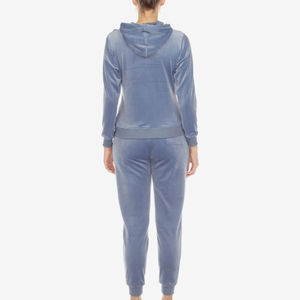 Custom Winter Velour <b>Tracksuit</b> <b>Women</b> Plus Size Zip-up Hoodie Jogger Set Windproof Reversible Eco-Friendly Solid Pattern 2 Piece - Product Image 6