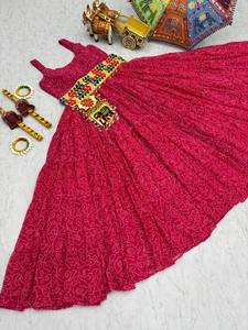 Designer Gamathi Work Navratri Gown Full Flair 12 Meter Garba & Dandiya Night Outfit Indian Festival Traditional Dress for Women - Product Image 3