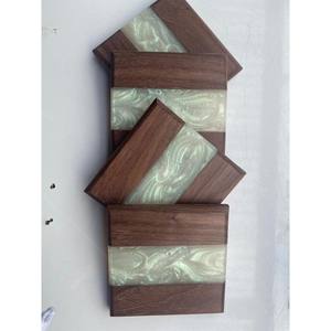 Sous-verre en bois et résine tendance au meilleur prix de gros pour la vaisselle de restaurant, sous-verre fait main de qualité standard, design de luxe - Product Image 4