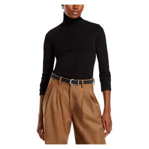 Top casual a collo alto in jersey a coste Donni per la stagione primaverile - Product Image 1