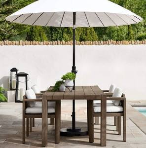 Ensemble de table à manger grise en teck, fabriqué en Indonésie - Product Image 2