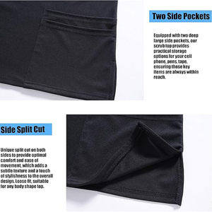 Conjunto de Uniformes Médicos de Algodón 100% de Manga Corta Elástica, Venta al por Mayor OEM, Uniforme Unisex para Médicos, Enfermeras y Hospitales - Product Image 4