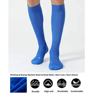 Haute qualité hommes athlétique genou haut tube chaussettes football américain chaussettes anti-dérapant en vrac longues chaussettes de football noir - Product Image 6