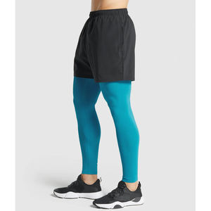 Mallas de gimnasio personalizadas de tiro ultra alto para hombres Medias de entrenamiento de alta elasticidad con diseño sin costuras de cintura alta - Product Image 4