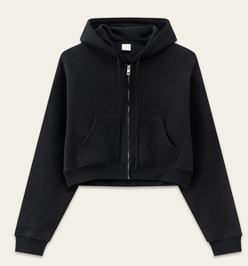 OEM Logo personnalisé femmes poids lourd fermeture éclair sweat à capuche décontracté conception épaule tombante pour l'hiver vêtements de rue teint en plaine - Product Image 5