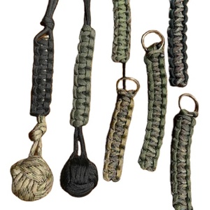 Monkey Fist Knot Keychain w/ Brass Shackle - 4.5" Long - Handmade Sailor <b>Rope</b> Key Ring - Nautical Jewelry Gift - Product Image 1