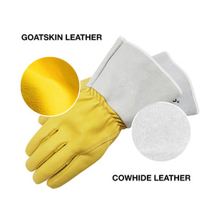 Gants de soudage TIG en cuir de vache fendu en grain de chèvre Protection réfléchissante des mains pour la construction Gants de sécurité pour main bras - Product Image 2