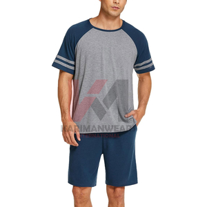 <b>Men's</b> Cotton <b>Pajamas</b> <b>Set</b> <b>Short</b> Sleeve Top and Plaid Long Pants Loungewear Sleepwear <b>Set</b>, Soft & Breathable 2-Piece Nightwear - Product Image 1