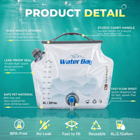 Sac à eau de 8 litres sans BPA, anti-fuite, avec bec verseur et bouchon de sécurité, conteneur de stockage vertical, directement de l'usine