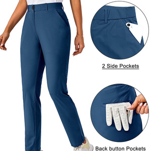 กางเกงกอล์ฟดีไซน์คลาสสิกสำหรับผู้หญิง ระบายอากาศได้ดี สีพื้น ผ้าทันสมัย สามารถปรับแต่งได้ - Product Image 4