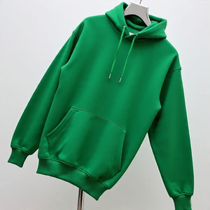 Sweat-shirt à capuche vert pour homme, coupe classique, en coton French Terry, pull décontracté avec poche kangourou, vêtement d'automne - Product Image 4