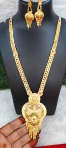 Elegante exquisita calidad esmalte Haram con pendientes collar largo con Collar chapado en oro con pendientes para boda para mujer - Product Image 5