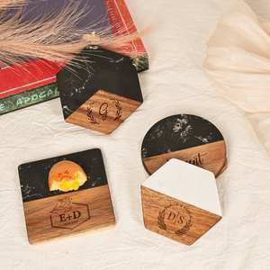 Posavasos epoxi hechos a mano personalizados de primera calidad, almohadillas para bebidas de resina brillante, REGALOS FESTIVOS, Decoración de mesa elegante, posavasos de piedra, Estilo clásico - Product Image 1