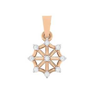 Pendentif en or certifié 14K/18K avec 0,07 ct de poids total de diamants, 9 diamants véritables, élégants breloques en diamant - Product Image 3