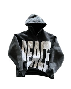 Fabricant de vêtements sur mesure Sweat à capuche zippé 100% coton lavé à l'acide avec applique en gros Sweat à capuche grande taille lavé à l'acide - Product Image 1