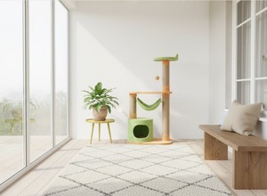 Griffoir Amistar de haute qualité, modèle Forêt Amusante, pour chats et chatons de toutes races et tailles, 117 cm de haut, 2 niveaux, écologique - Product Image 6