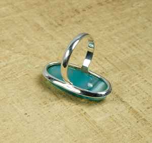 Green Botswana Agate Ring Handmade 925 Sterling Silver Statement Jewelry Natural Gemstone US Size 9 Gift - Product Image 3