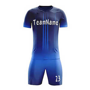 Qiqiang logotipo personalizado Partido de manga corta conjunto de ropa de fútbol varios colores transpirable secado rápido ligero equipo uniforme - Product Image 5