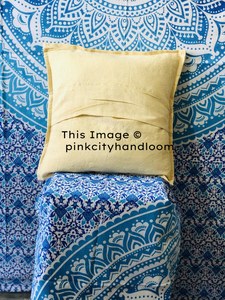 Funda de Cojín Hecha a Mano, Cubierta de Almohada de Algodón con Espejo Bohemio, Decorativa, Bordado - Product Image 4