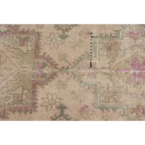 Turkish Rug, Runner 3.2x12.4 ft Vintage Rug, <b>Brown</b> Floral <b>Wool</b> Rug - Product Image 5