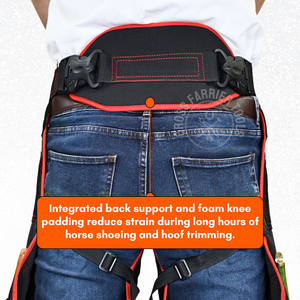 Farrier Delantales Gamuza Cuero de vaca Chaps Múltiples bolsillos Imán para uñas Cintura fácil Jodhpur & Breeches Mash Padding - Product Image 6