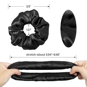 Soft Custom Logo Elasticated 100% Silk Hair Ties Hair Accessories for Women OEM <b>Scrunchy</b> Hair Tie Made in Vietnam - Product Image 2