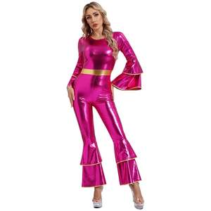 Costume de soirée pour femme en satin brillant, tenue métallique pour femme - Product Image 4