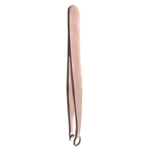 Stainless Steel Nose Hair Tweezers Rose Gold Coated Ring Tip Rounded Pointed <b>Applicator</b> For Beauty - Product Image 5