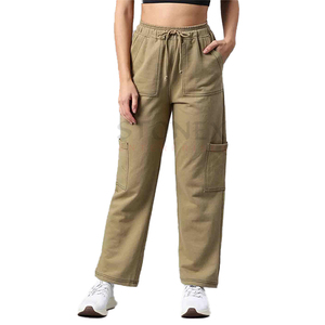 Women's Winter XL Gym Jogger Cargo Pants Straight Track Baggy Logo Insert Pockets Comfortable Sweatwear Wholesale Cheap Price - Product Image 1