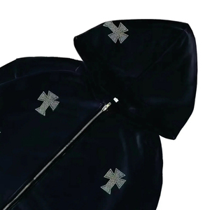 Conjunto Deportivo Y2K con Capucha y Cremallera, Estilo Urbano, con Pedrería, Estampado Gráfico, Estilo Emo, Ropa Deportiva Informal para Hombre - Product Image 5