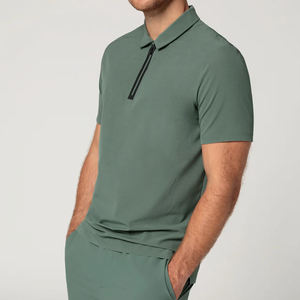 Poliéster/algodón de alta calidad personalizado para hombres para camisas Color sólido personalizado logotipo personalizado servicio OEM Casual gimnasio de punto - Product Image 6