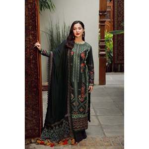 Ensemble de costume Karandi brodé pour femmes avec châle et pantalon - ZAIB - 3 pièces - Product Image 5