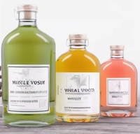 Bouteilles de jus de vodka Gin Whisky en verre transparent en stock d'usine Mini 375ml 500ml 700ml 750ml Décalcomanie Capacité de 100ml Emballage de sirop d'érable