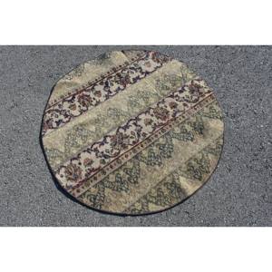 พรมสีเบจแบบดั้งเดิมขนาด3,7x3,7ฟุตพรมตุรกี - Product Image 2