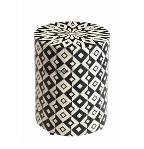 Fábrica al por mayor Hotel Ware MDF hueso incrustaciones taburete al por mayor hueso incrustaciones moderno de buena calidad sala de estar taburete para dormitorio - Product Image 6