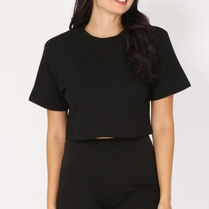 Camisetas recortadas de mujer de estilo extragrande para ropa informal Camiseta corta de manga corta personalizada para mujer - Product Image 6