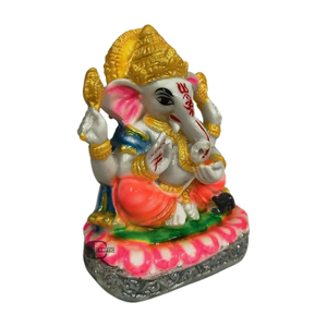 Estatua de Ganesh Ji de Poliresina, Modelo Hecho a Mano, Pintado a Mano, Decoración Religiosa Tradicional, Pooja, Boda, Hogar, Estilo Indio Inteligente - Product Image 5