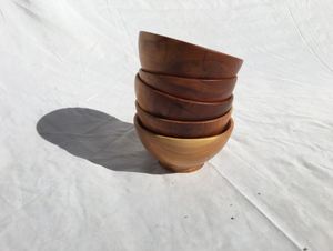 Handmade Wooden Bowl <b>Dinnerware</b> Fruits Salad Soup Serving Bowl for Home Kitchenware Tabletop Restaurant Wedding Gift Wholesale - Product Image 6