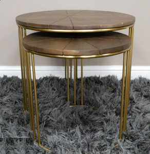 Marco dorado, muebles de vida únicos modernos, nuevos diseños para interiores, mesa auxiliar de Metal personalizada, muebles de jardín para el hogar - Product Image 1